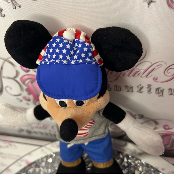 Disney Mickey Mouse USA 🇺🇸 hat United States outfit plush teddy bear standable - Picture 6 of 8